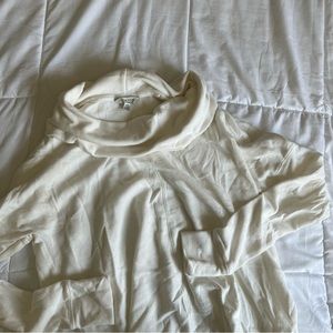 Lucky Brand Cowl Neck White Cream Light Sweater